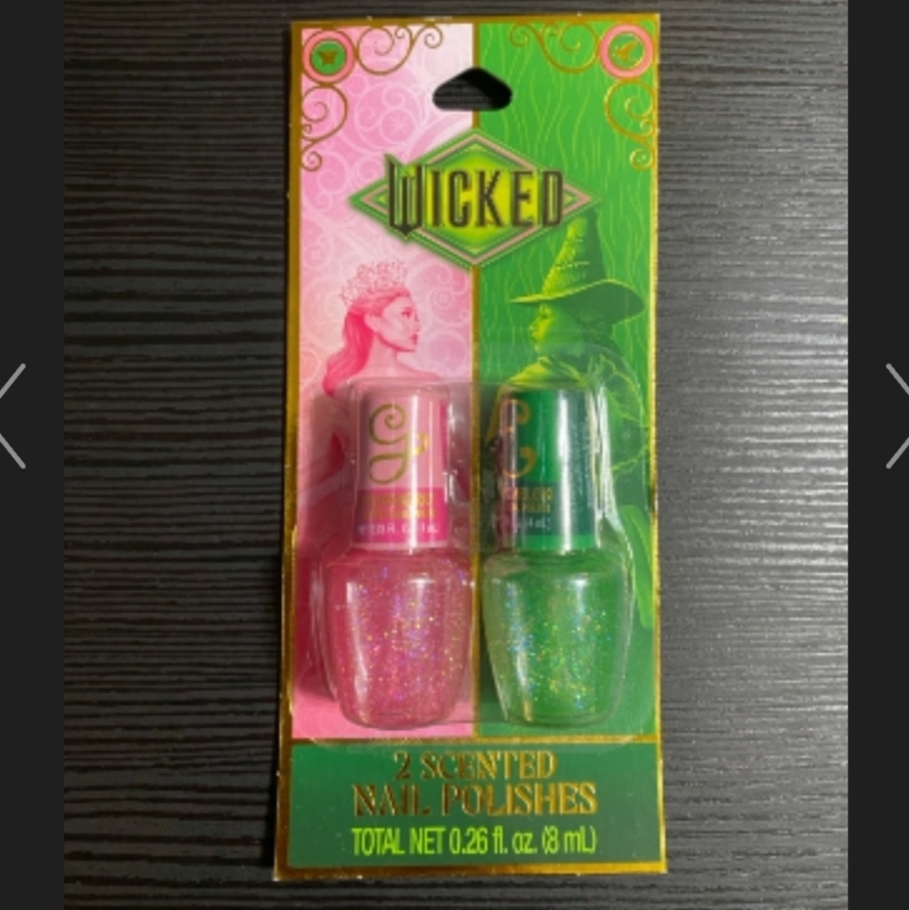 Wicked Scented Water Base Nail Polish Duo - Sparkling Pink and Green